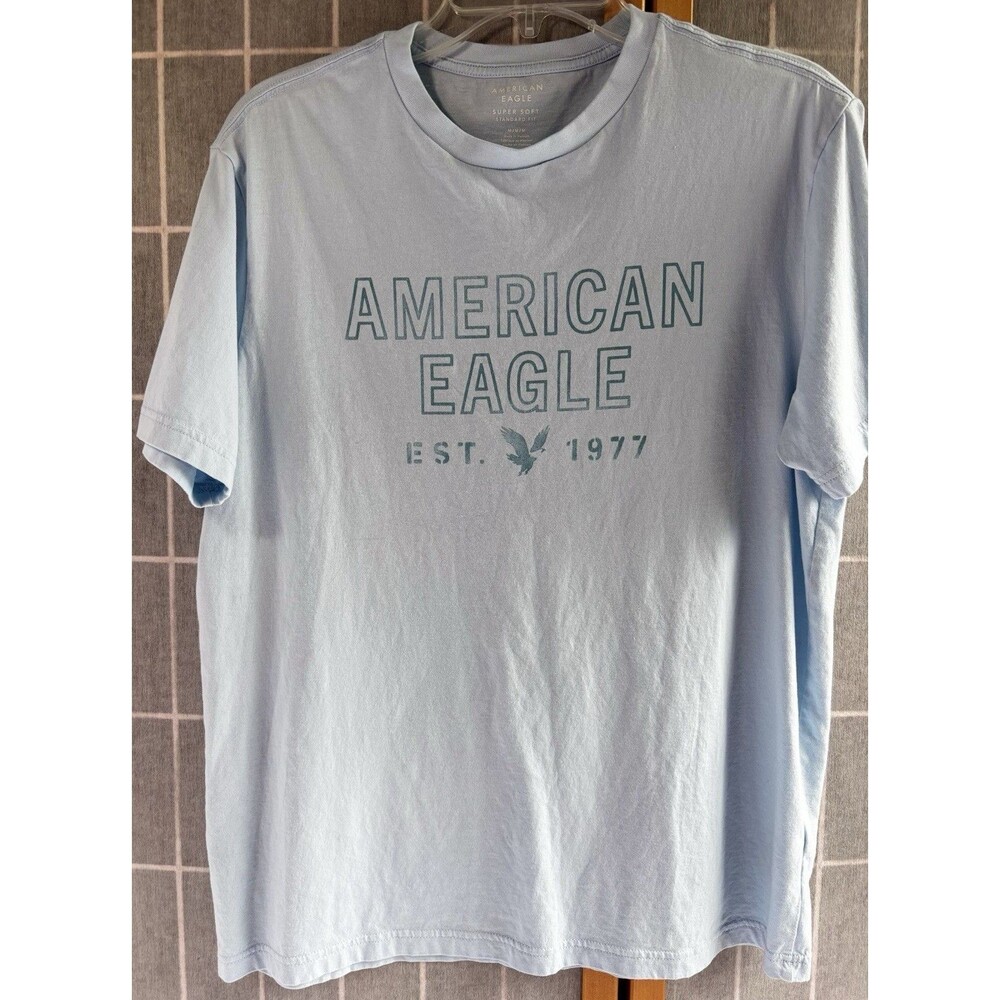 American Eagle Super Soft T-shirt Short Sleeve Light Blue 100% Cotton Size M